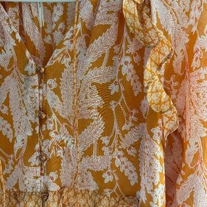 NWT Anthropologie Sheer Floral Sheer Tunic Blouse Sold Out